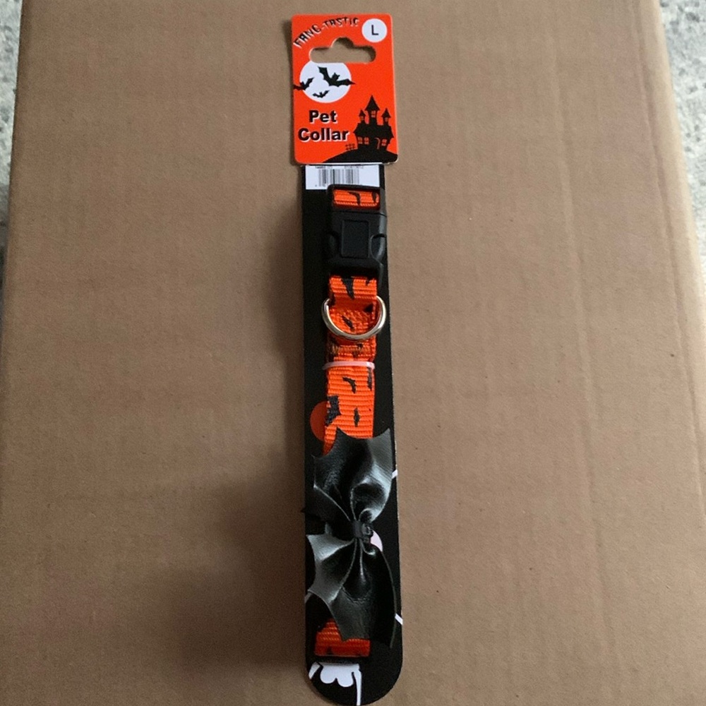 Large Bat Orange/Black Collar BNWT 15-20 inch